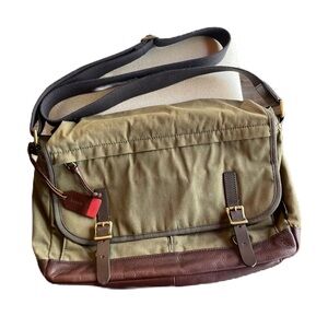 Fossil Defender messenger bag in waxed canvas and leather